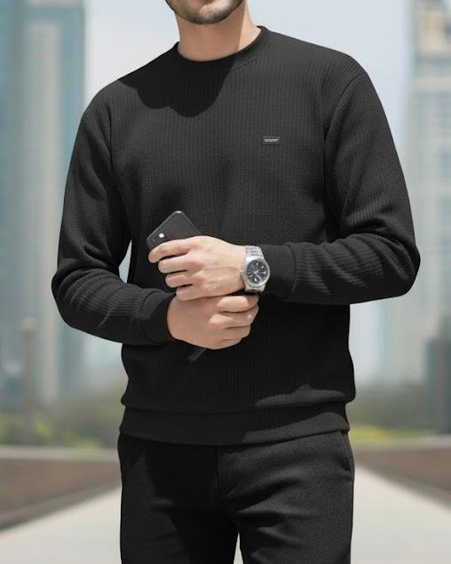 Comfortable China Fabric Burberry Sweetshirt for men (Black Colour)