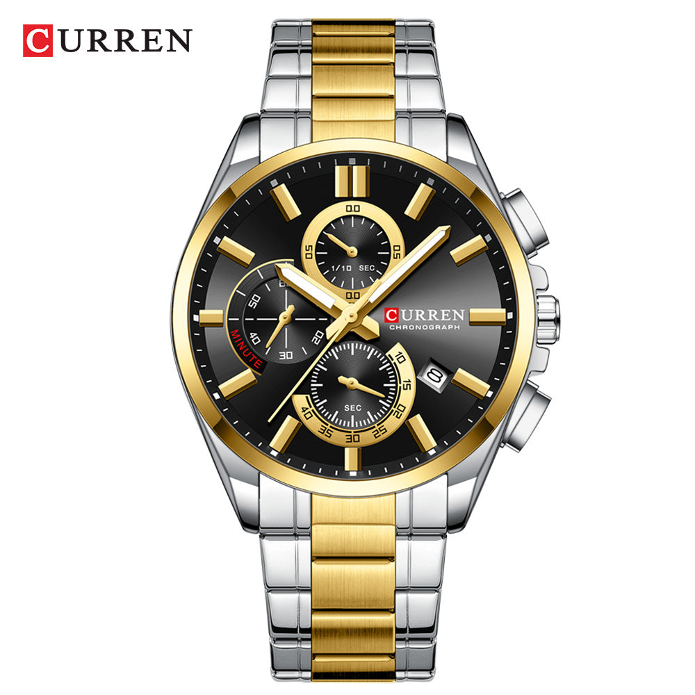 Curren 8475 premium watch for Men- Golden black