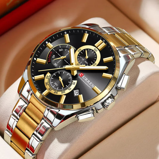 Curren 8475 premium watch for Men- Golden black