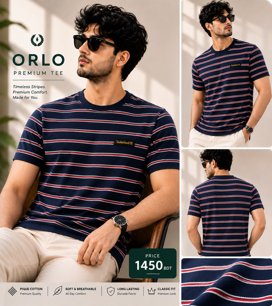 Premium Striped T-Shirt – Black | C-29