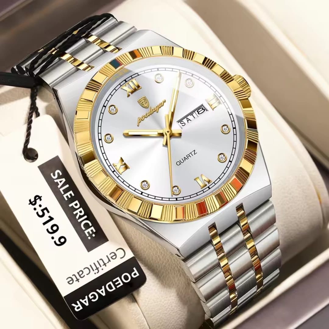 POEDAGAR 872 -White |Premium Watch For Men |100% Original Watch