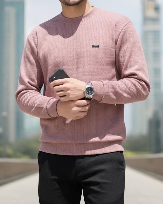 Comfortable China Fabric Burberry Sweetshirt for men (Soft Pink)