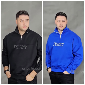 Orlo Premium China Fabric Sweatshirt (2pc) – Black & Blue | Code:. C-14