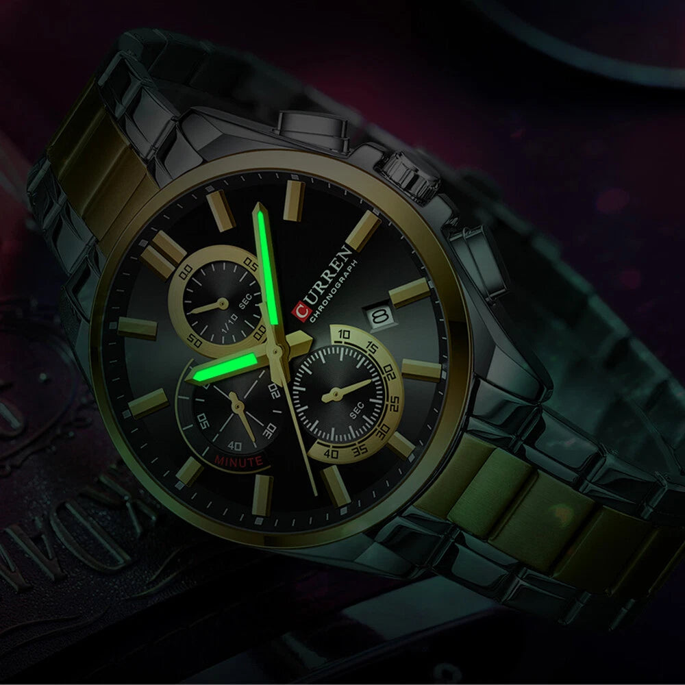 Curren 8475 premium watch for Men- Golden black