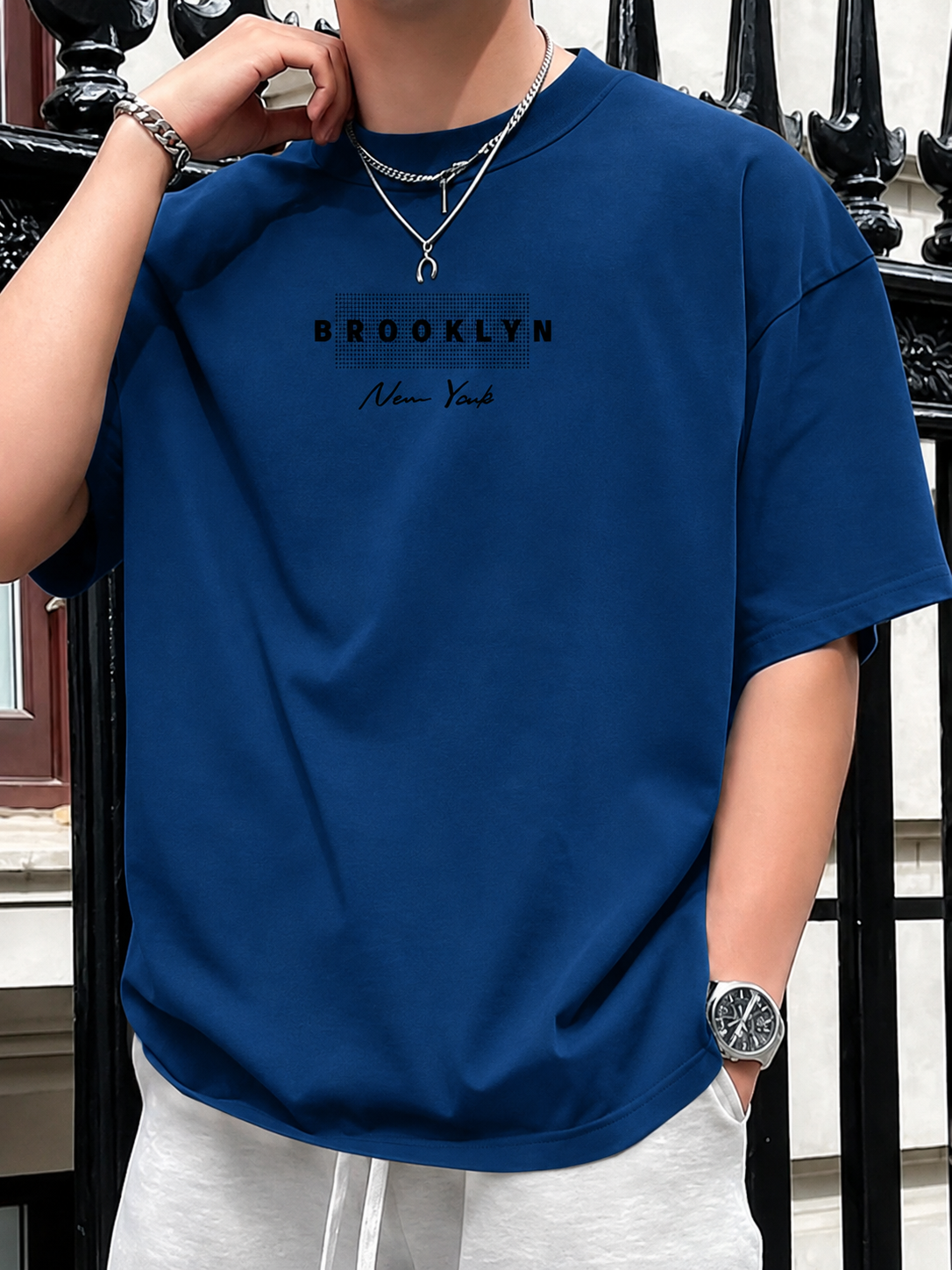 Men's Oversized T-Shirt – Blue | C-09