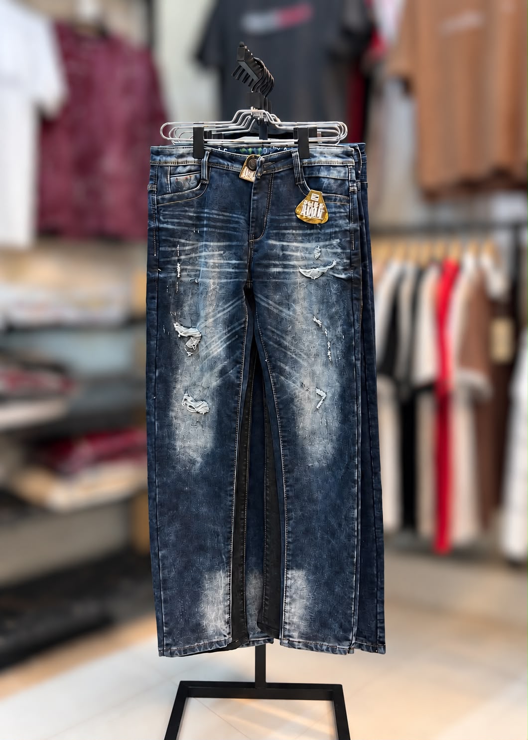 Dark blue denim jeans