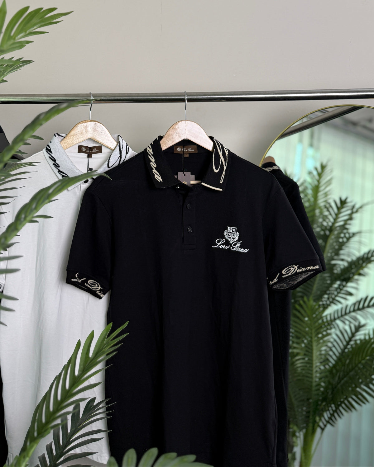 100% Cotton Fabric Black & White Polo shirt 2 Piece Combo18