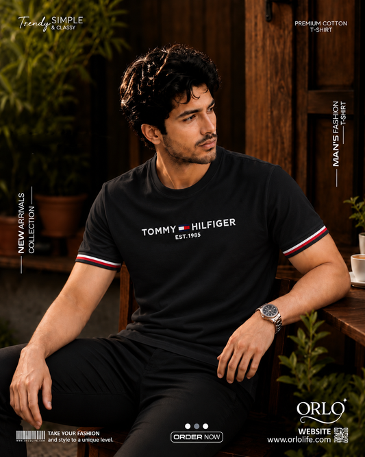 Premium Black T-Shirt for Men | Regular Fit | C-6