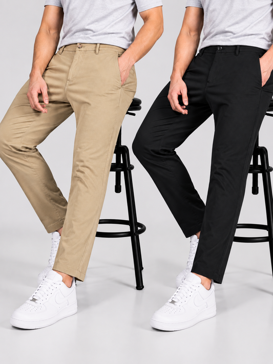 Premium Chino Pant Combo | Black & Brown