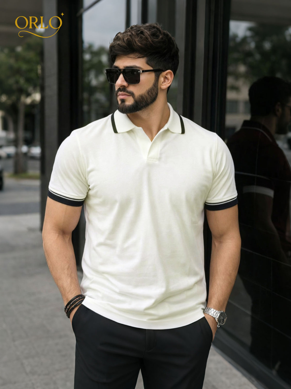 ORLO Premium Polo T-Shirt – Off White | Soft Cotton | Regular Fit