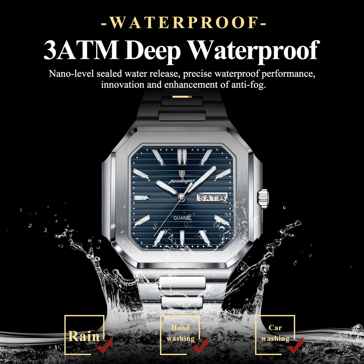 Poedagar 672 – Luxury Business Blue Dial Watch