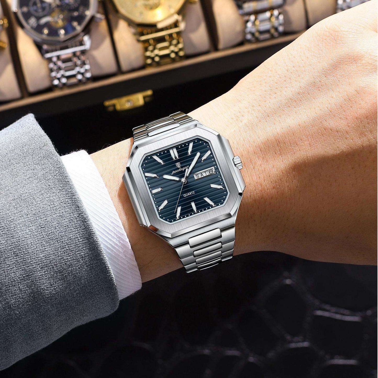 Poedagar 672 – Luxury Business Blue Dial Watch