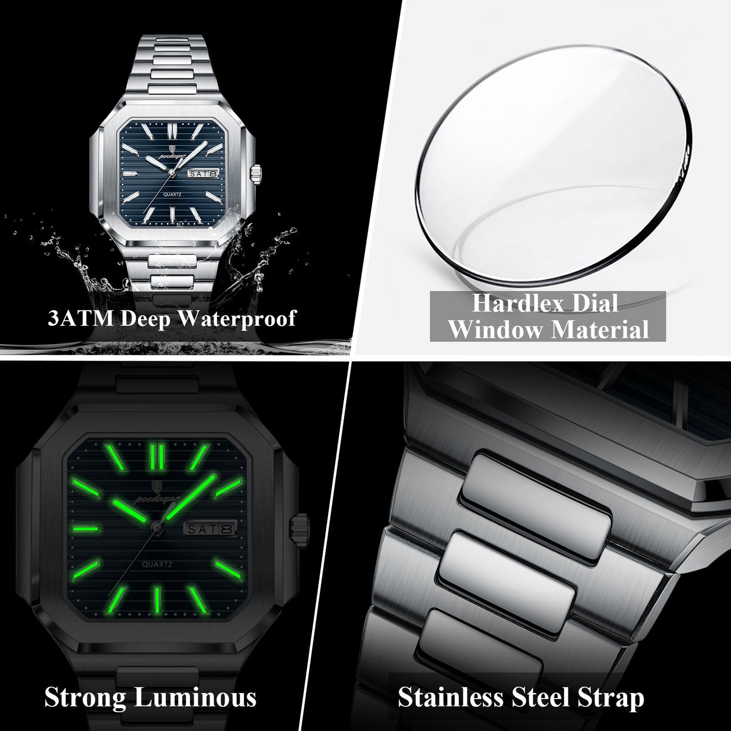 Poedagar 672 – Luxury Business Blue Dial Watch