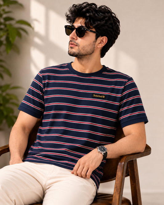 Premium Striped T-Shirt – Black | C-29