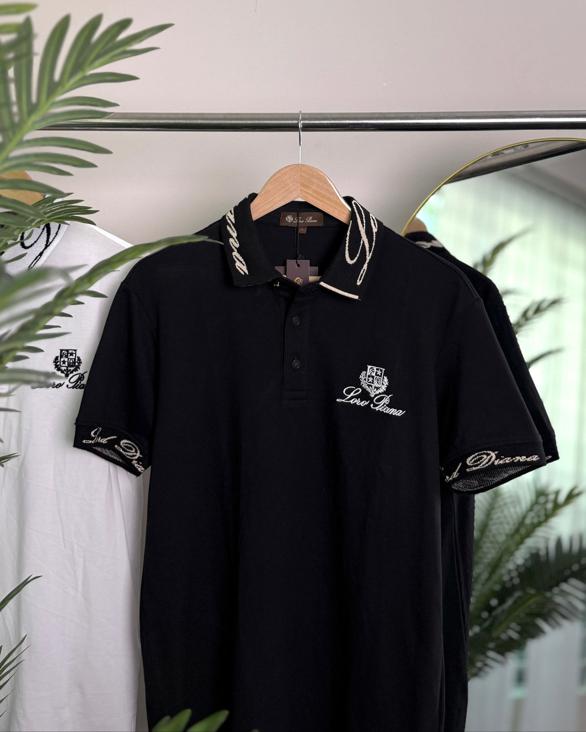 100% Cotton Fabric Black & White Polo shirt 2 Piece Combo18