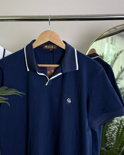 ORLO Premium Cotton Fabric Polo – Navy Blue| C-15