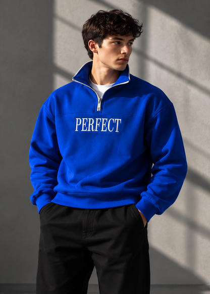 ORLO Premium Half-Zip Sweatshirt Royal Blue |C-14