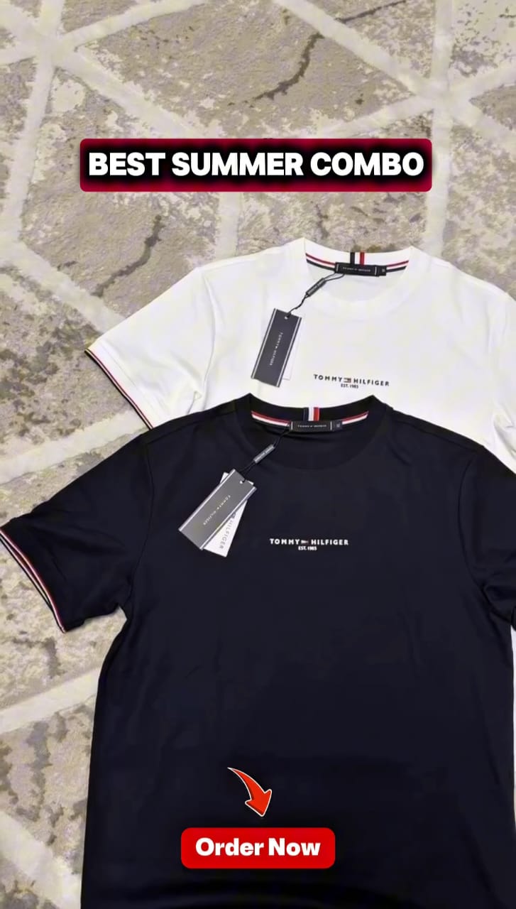 Premium Black & White Signature T-Shirt – 2 Piece Combo | C-06