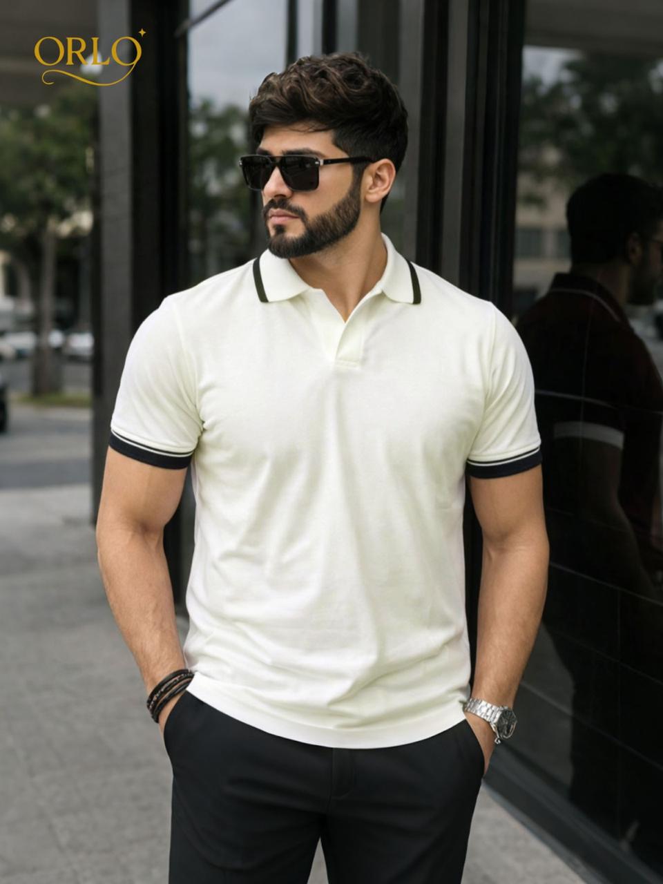 Orlo Premium China Fabric Poloshirt (2pc) – Maroon & White | Code: C- 31