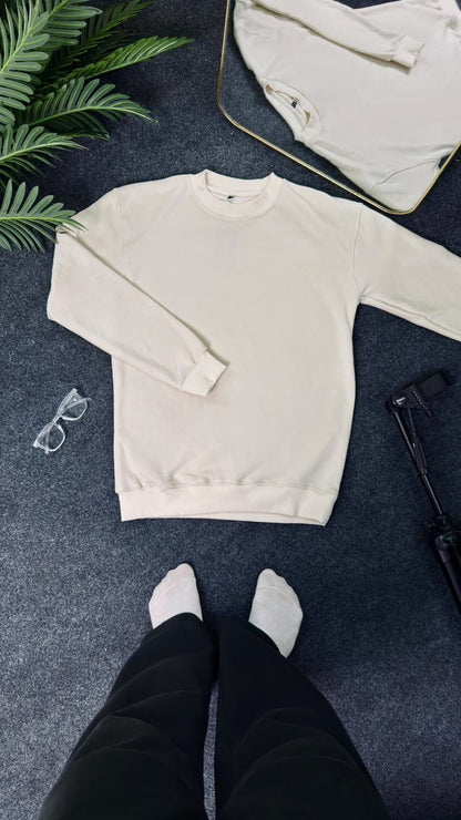 ORLO Premium Brushed Fleece Sweatshirt – Off White| C-54