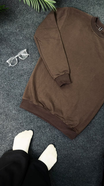 ORLO Premium Brushed Fleece Sweatshirt – Brown| C-54