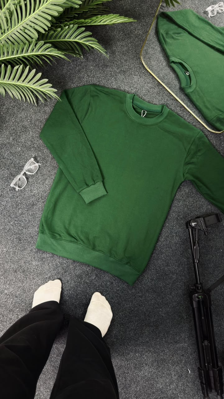 ORLO Premium Brushed Fleece Sweatshirt – Green| C-54