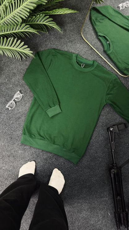 ORLO Premium Brushed Fleece Sweatshirt – Green| C-54
