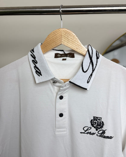 ORLO Signature Embroidered Polo White| C-18