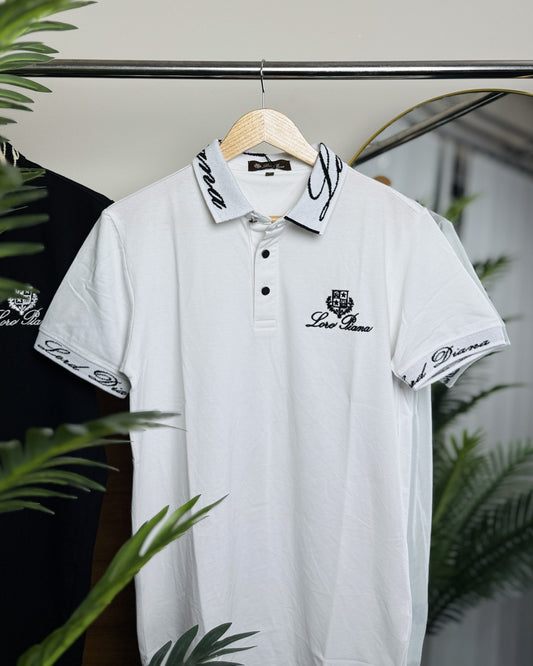 ORLO Signature Embroidered Polo White| C-18