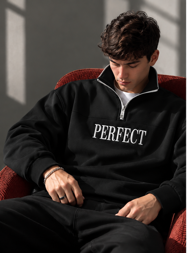 ORLO Premium Half-Zip Sweatshirt Black |C-14