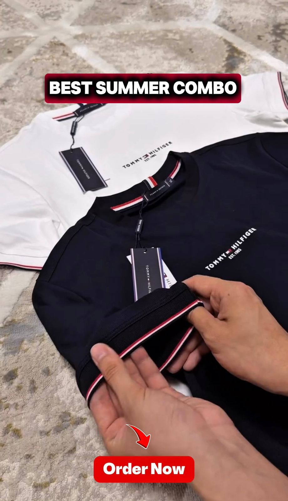 Premium Black & White Signature T-Shirt – 2 Piece Combo | C-06