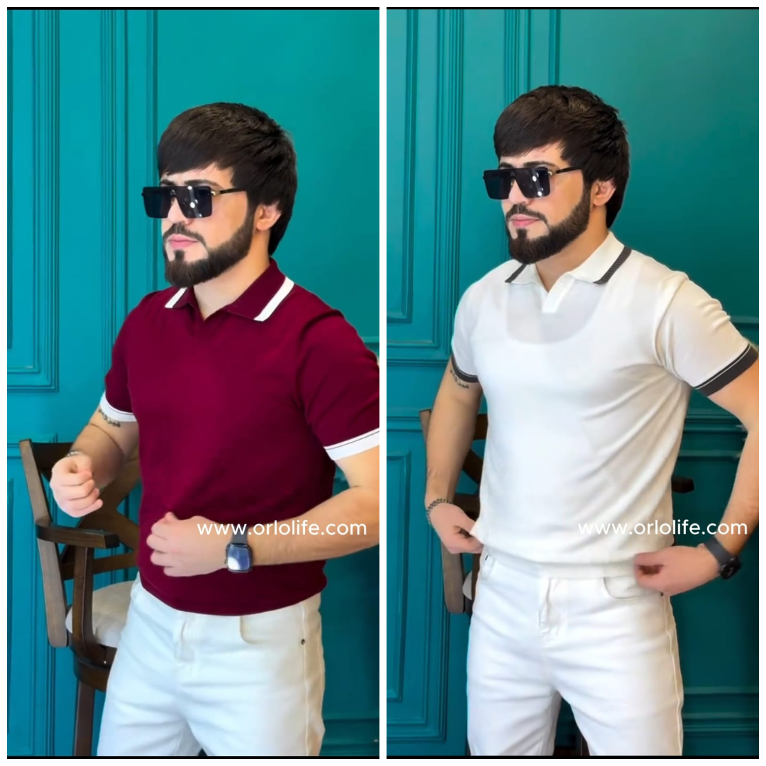 Orlo Premium China Fabric Poloshirt (2pc) – Maroon & White | Code: C- 31