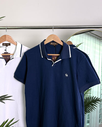 ORLO Premium Cotton Fabric Polo – Navy Blue| C-15