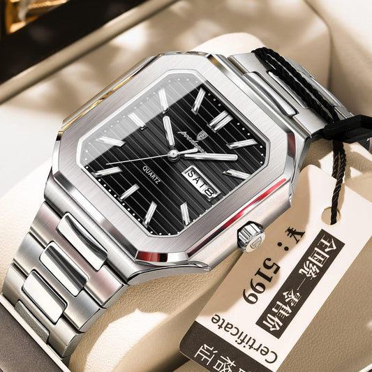 Poedagar 672 – Luxury Business Black Dial Premium Watch